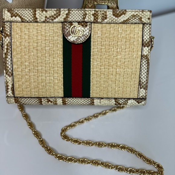 GUCCI
Snakeskin-Trimmed Small Ophidia Chain Bag - Picture 3 of 9